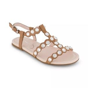 Jessica Simpson girls strappy open toe T-strap sandal‎ features crystal summer